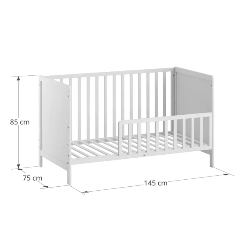 Convertible Baby Bed - 70x140 cm - White